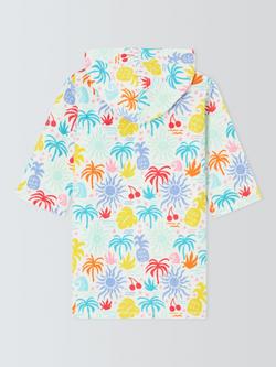 John Lewis Fruit Salad Towelling Robe, White/Multi - view 2, White Multi