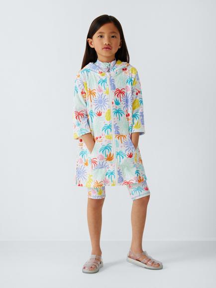 John Lewis Fruit Salad Towelling Robe, White/Multi - view 2, White Multi