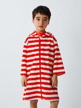 John Lewis Kids' Zip Through Towelling Swim Robe, Red