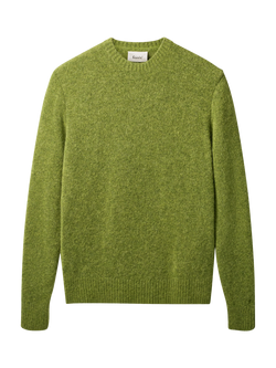 forét Alpaca Blend Crew Neck Alpine Knit Jumper, Moss