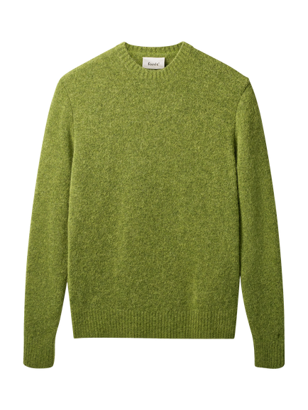 forét Alpaca Blend Crew Neck Alpine Knit Jumper, Moss