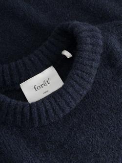 forét Alpaca Blend Crew Neck Alpine Knit Jumper - view 2, Navy