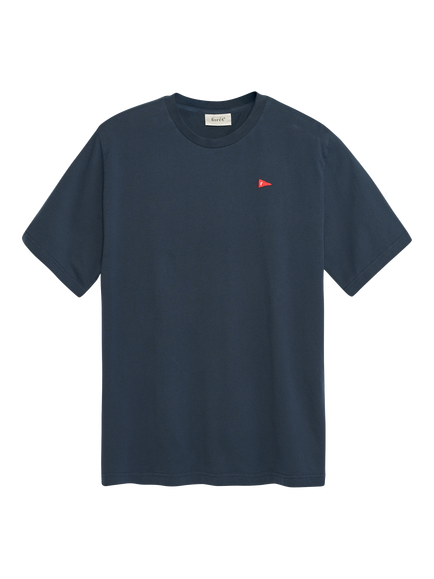 forét Patch Short Sleeve T-Shirt, White, Navy