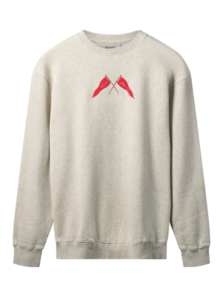 forét Pennant Cotton Sweatshirt, Snow Melange, Snow Melange