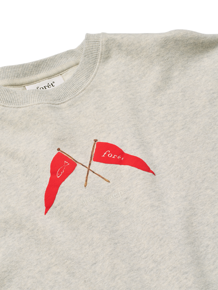 forét Pennant Cotton Sweatshirt, Snow Melange - view 2, Snow Melange