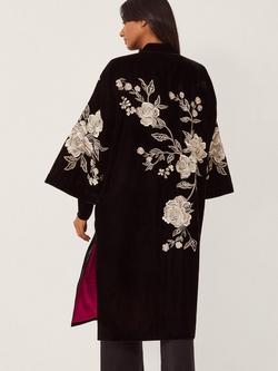 Monsoon Fia Floral Kimono, Black - view 2, Black