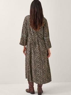 Monsoon Harriet Embellished Floral Midi Dress, Black/Multi - view 2, Black/Multi