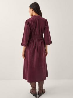 Monsoon Jimena Corduroy Dress, Burgundy - view 2, Burgundy