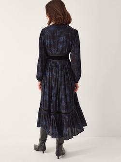 Monsoon Kelly Embroidered Floral Dress, Midnight - view 2, Midnight