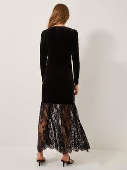 Monsoon Verity Velvet Lace Maxi Dress - view 2, Black