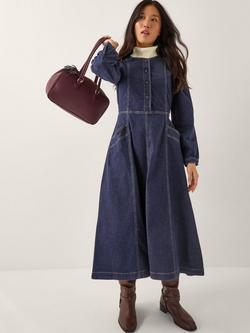 Monsoon Vivian Denim Dress, Indigo, Indigo