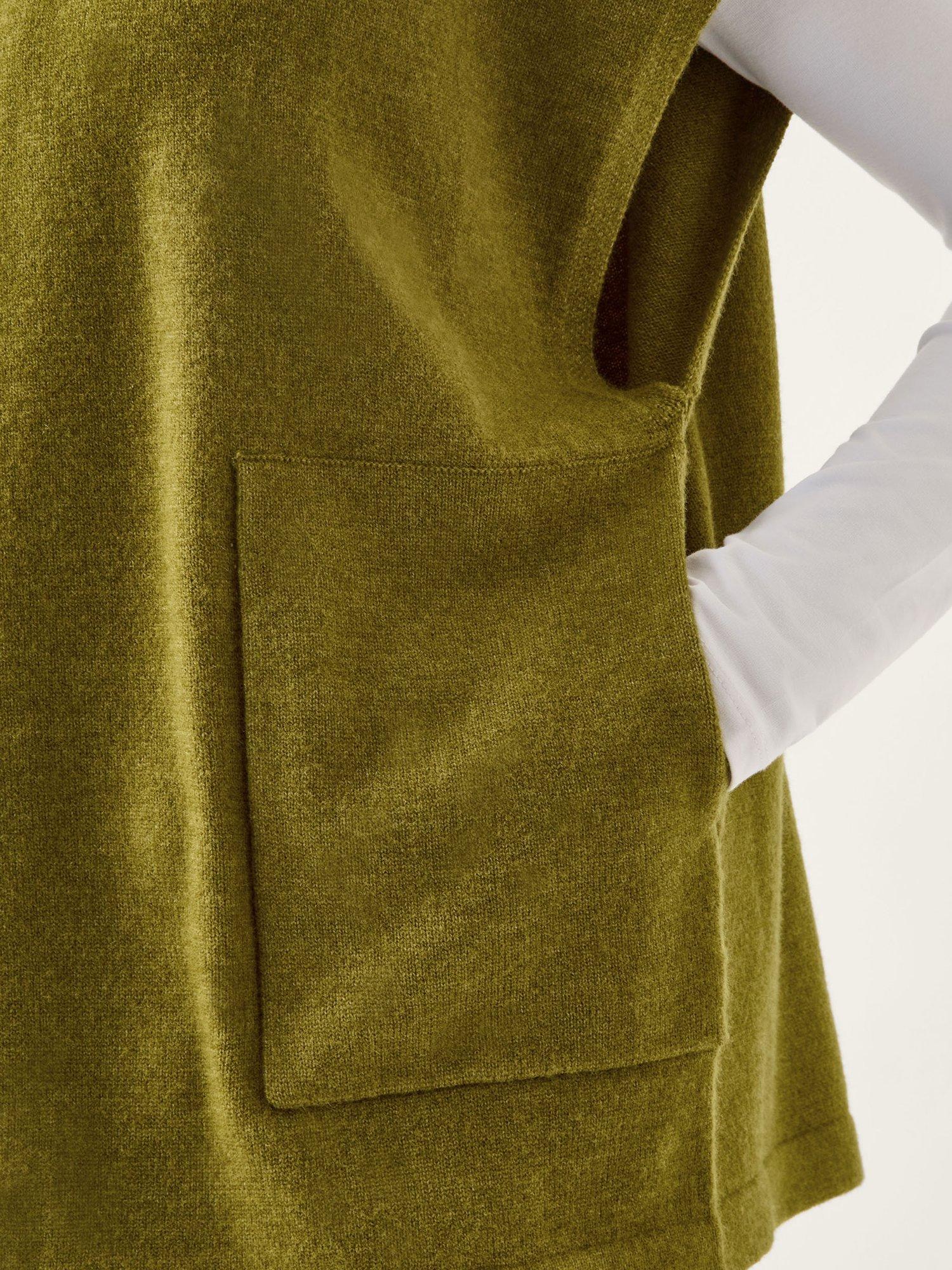 Product image 3 of 3, which shows Monsoon Poncho Knit Vest Top, Olive, S-M