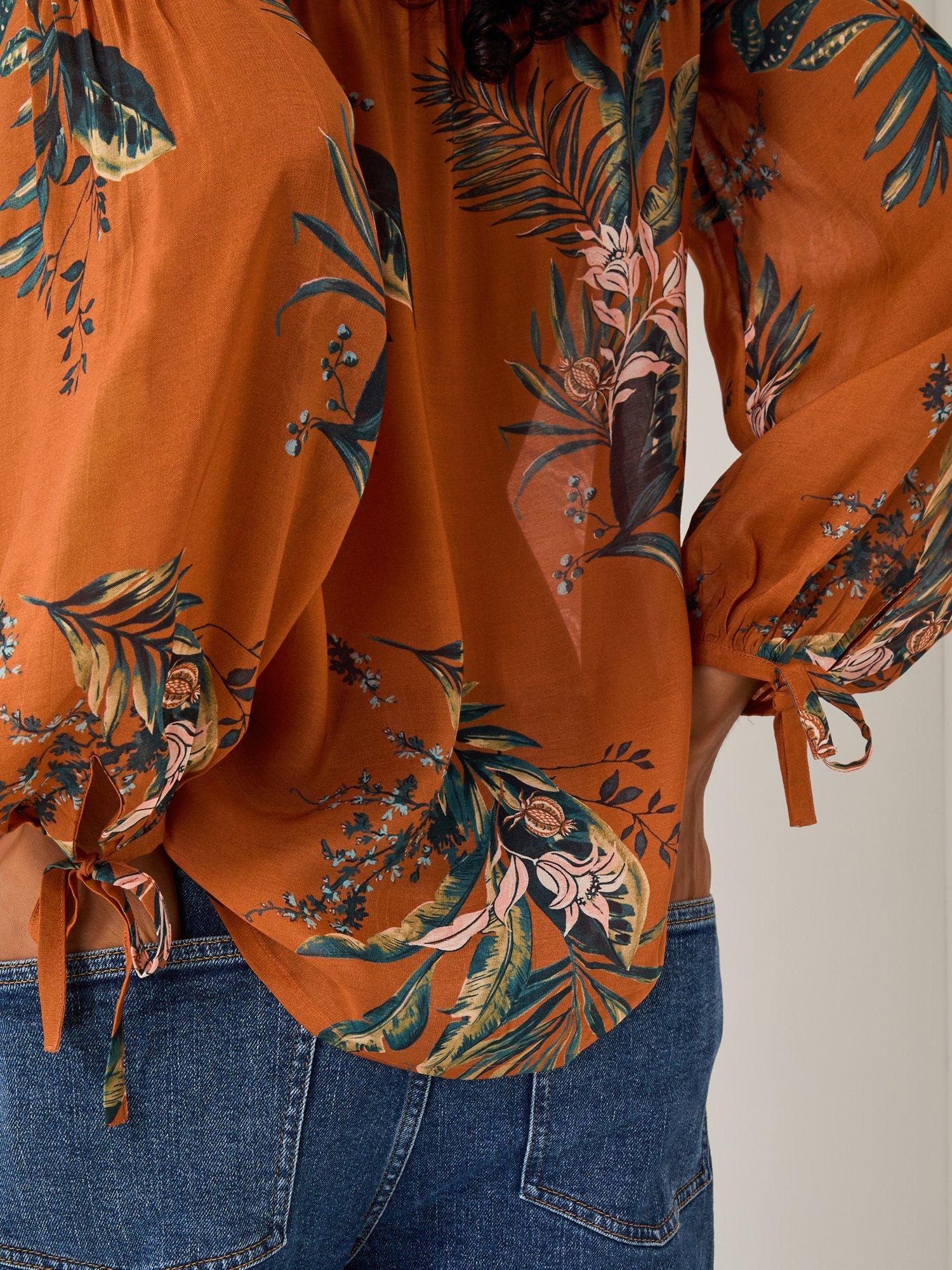 Product image 4 of 5, which shows Monsoon Georgie Botanical Top, Copper, S