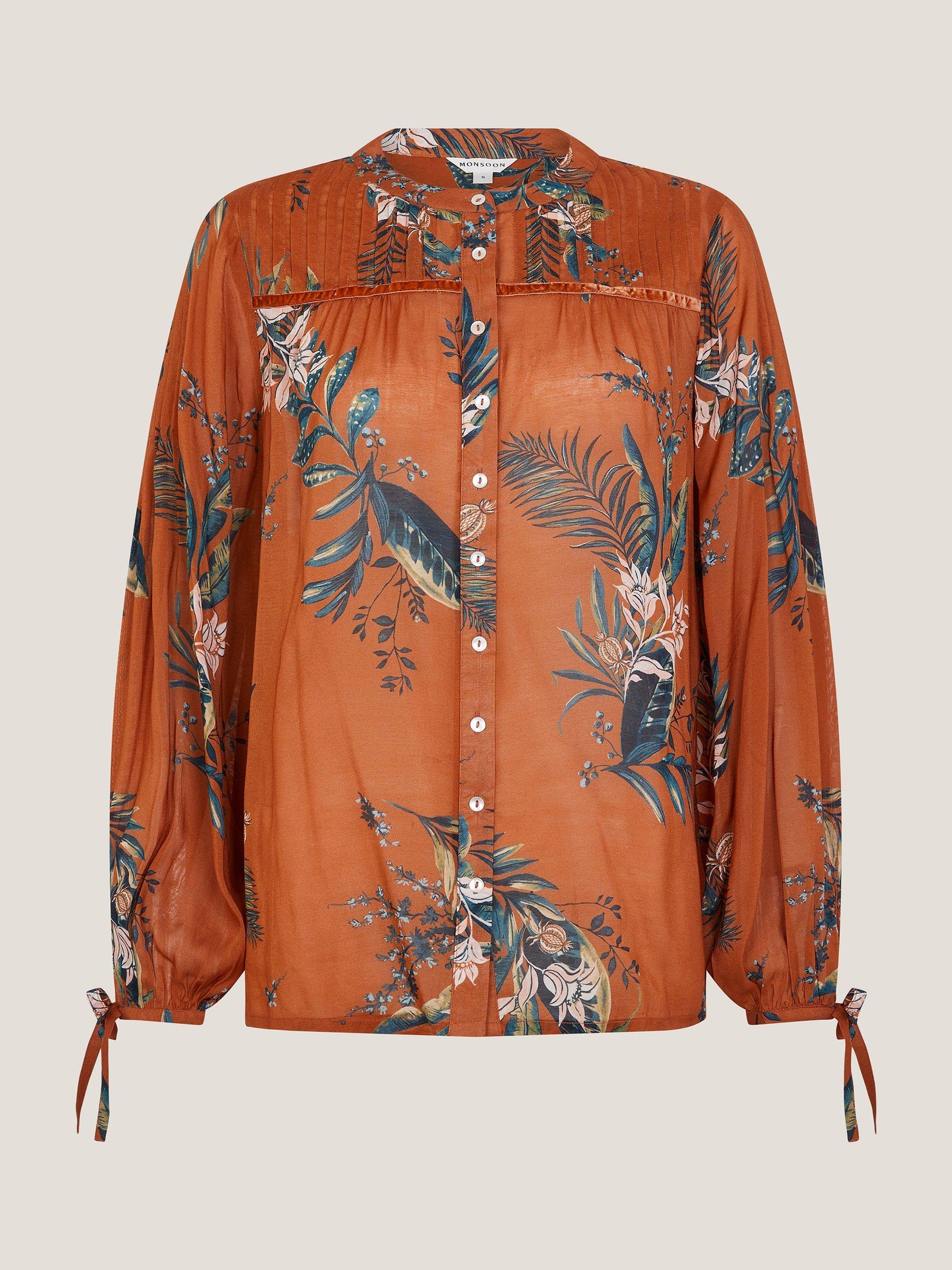 Product image 5 of 5, which shows Monsoon Georgie Botanical Top, Copper, S