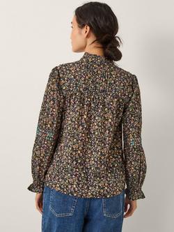 Monsoon Harriet Floral Frill Blouse, Black/Multi - view 2, Black/Multi