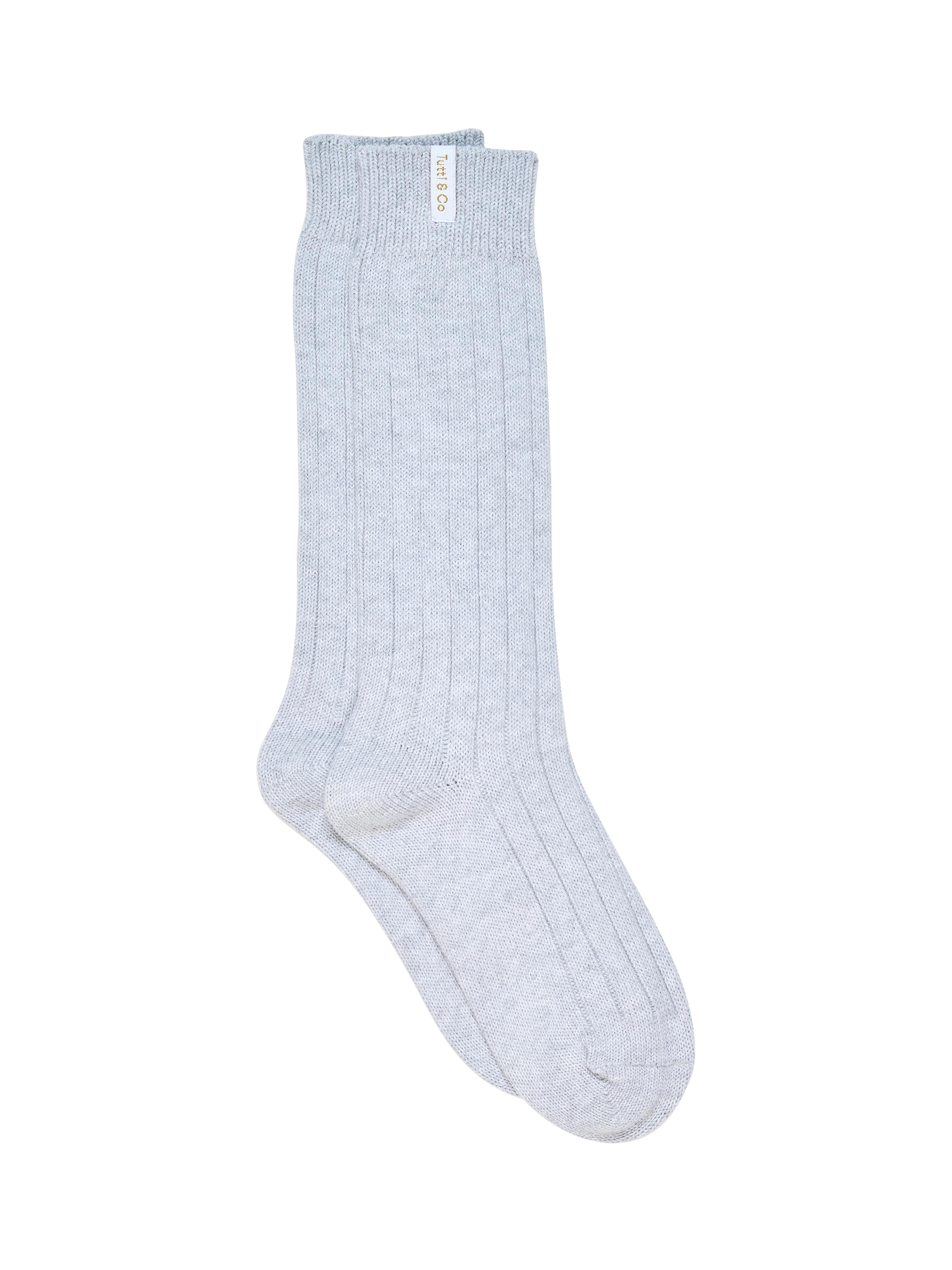Product image 1 of 1, which shows TUTTI Ribbed Bamboo Rich Socks, Breathe Grey, One Size
