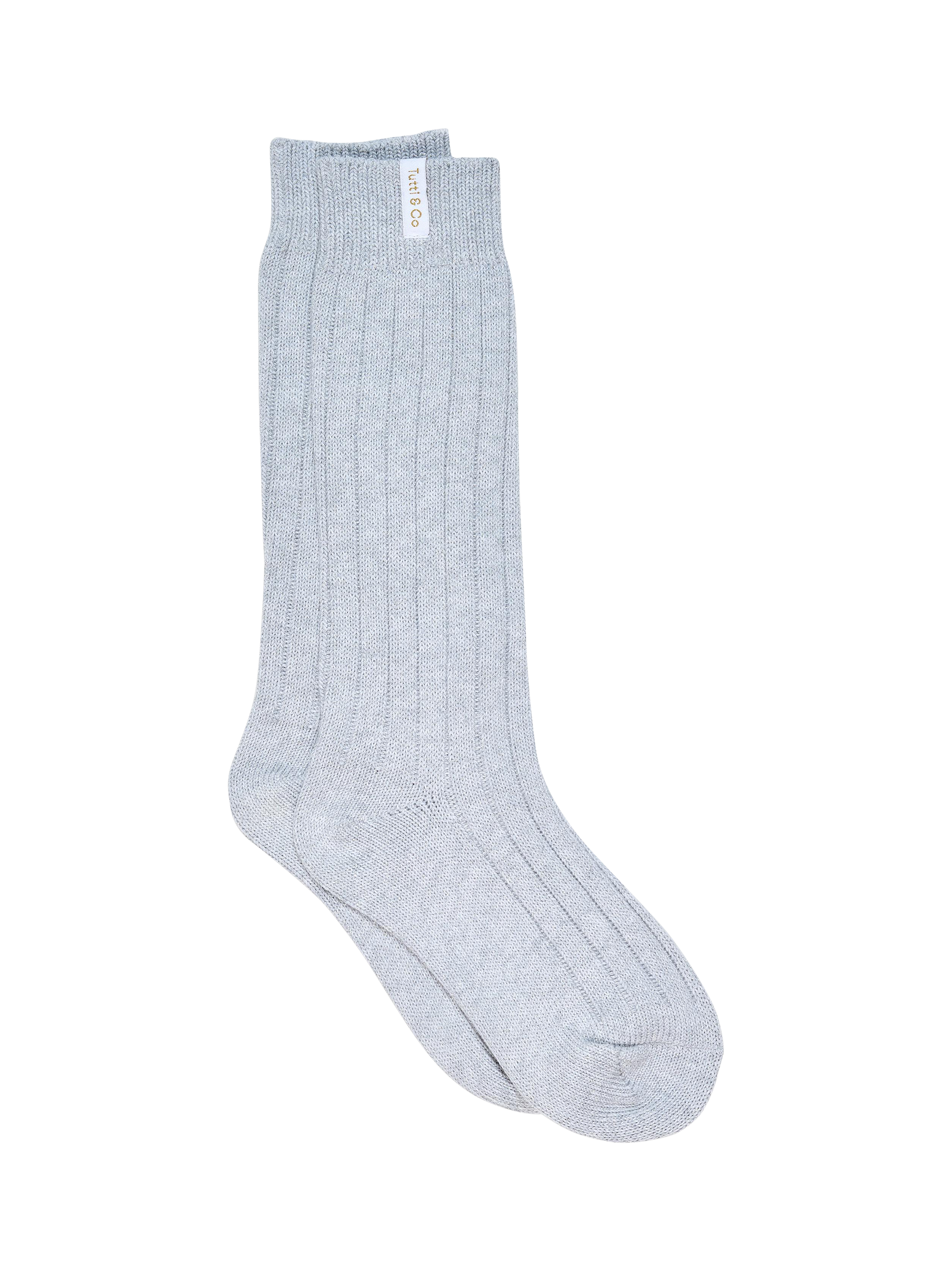 Product image 1 of 1, which shows TUTTI Ribbed Bamboo Rich Socks, Future Grey, One Size
