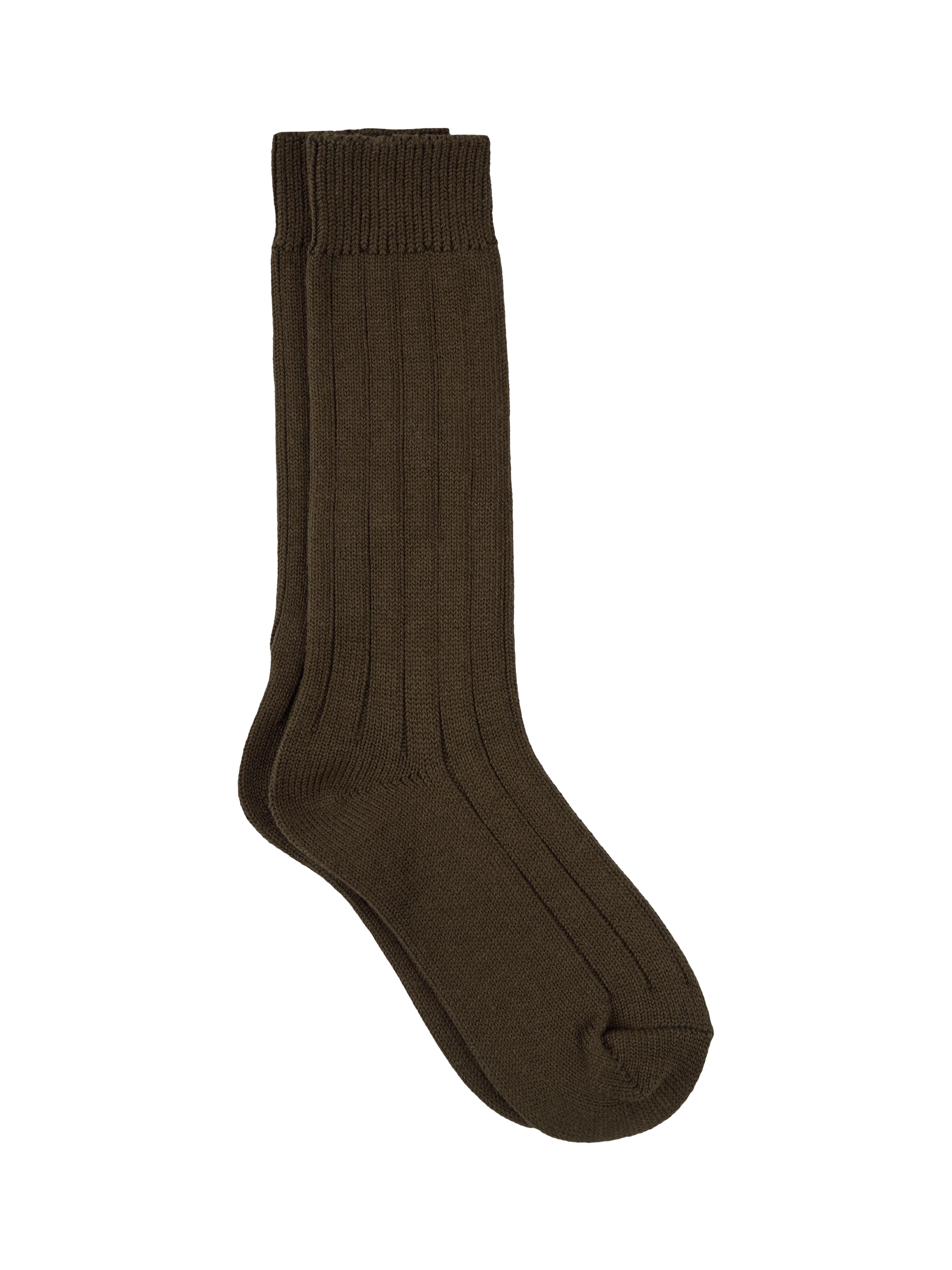 Product image 1 of 3, which shows TUTTI Ribbed Bamboo Rich Socks, Khaki, One Size