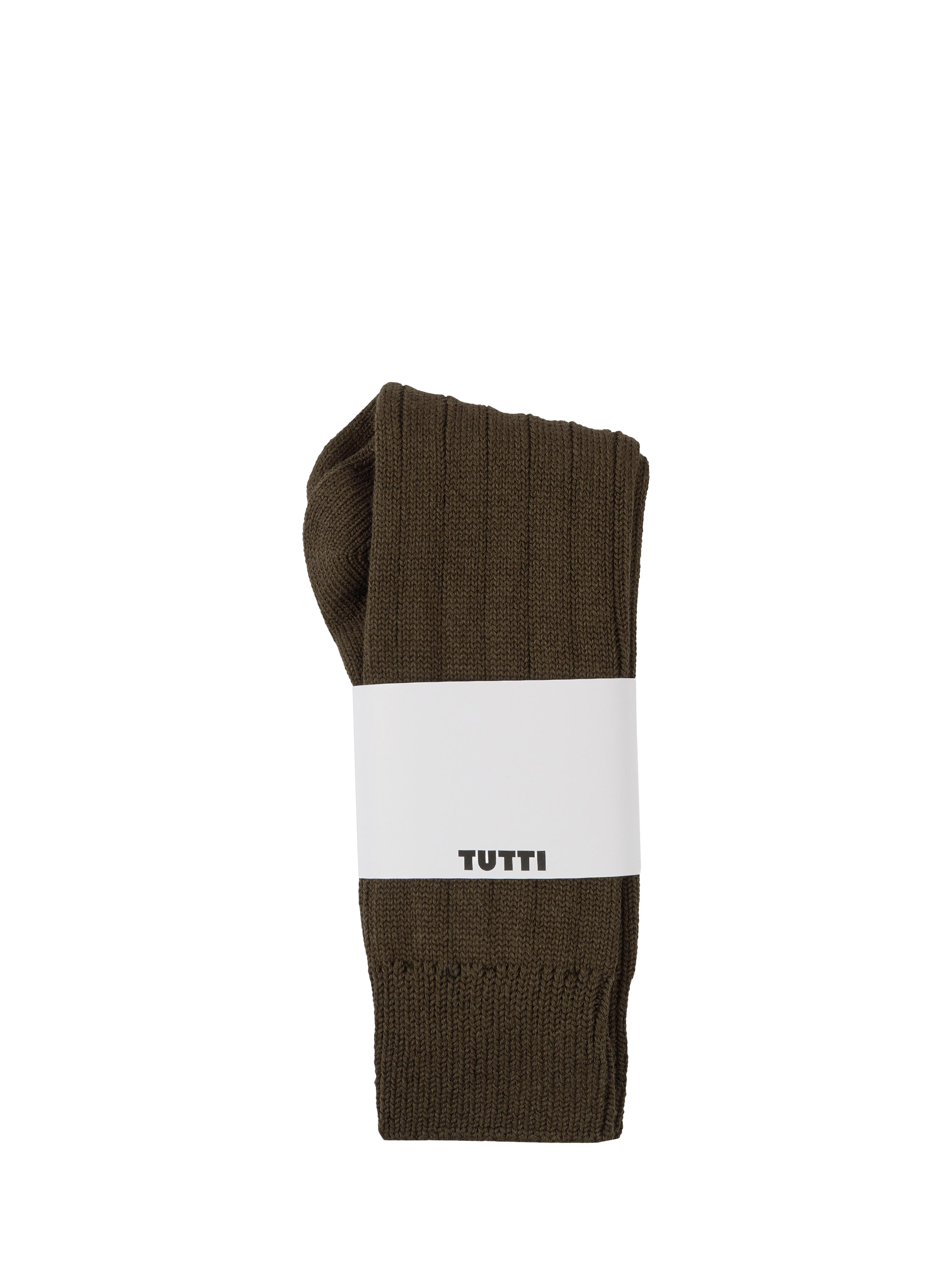 Product image 3 of 3, which shows TUTTI Ribbed Bamboo Rich Socks, Khaki, One Size