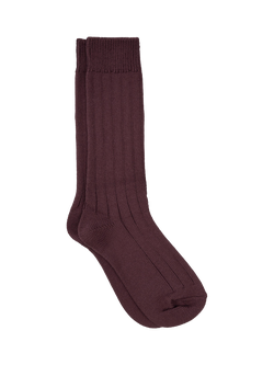 TUTTI Urban Ribbed Bamboo Rich Socks, Burgundy, Burgundy