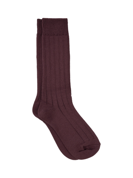 TUTTI Urban Ribbed Bamboo Rich Socks, Burgundy, Burgundy