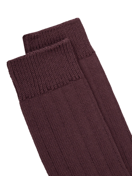 TUTTI Urban Ribbed Bamboo Rich Socks, Burgundy - view 2, Burgundy