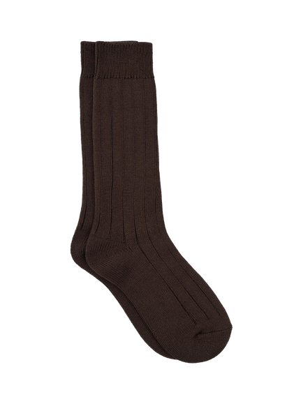 TUTTI Coast Ribbed Bamboo Rich Socks, Brown, Brown