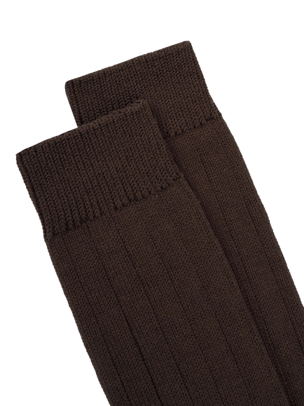 TUTTI Coast Ribbed Bamboo Rich Socks, Brown - view 2, Brown