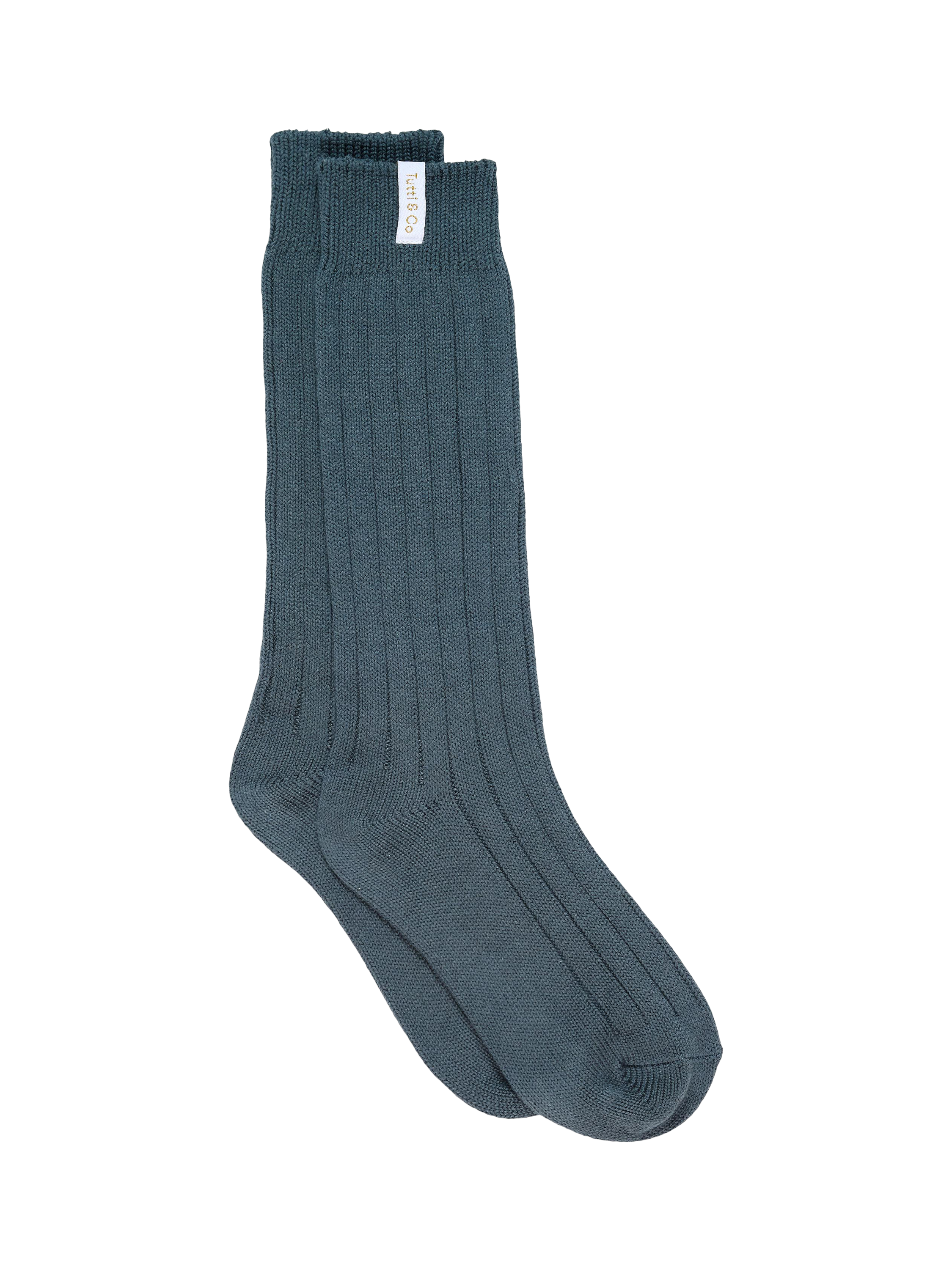 Product image 1 of 1, which shows TUTTI Ribbed Bamboo Rich Socks, Sage Green, One Size