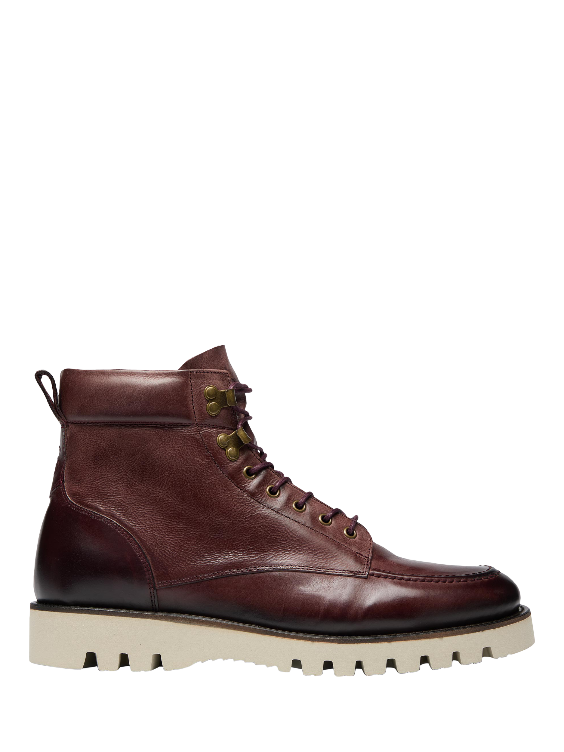 Product image 1 of 5, which shows Oliver Sweeney Bolhas Leather Work Boots, Burgundy, 7