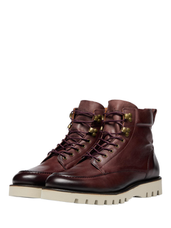 Oliver Sweeney Bolhas Leather Work Boots - view 2, Burgundy