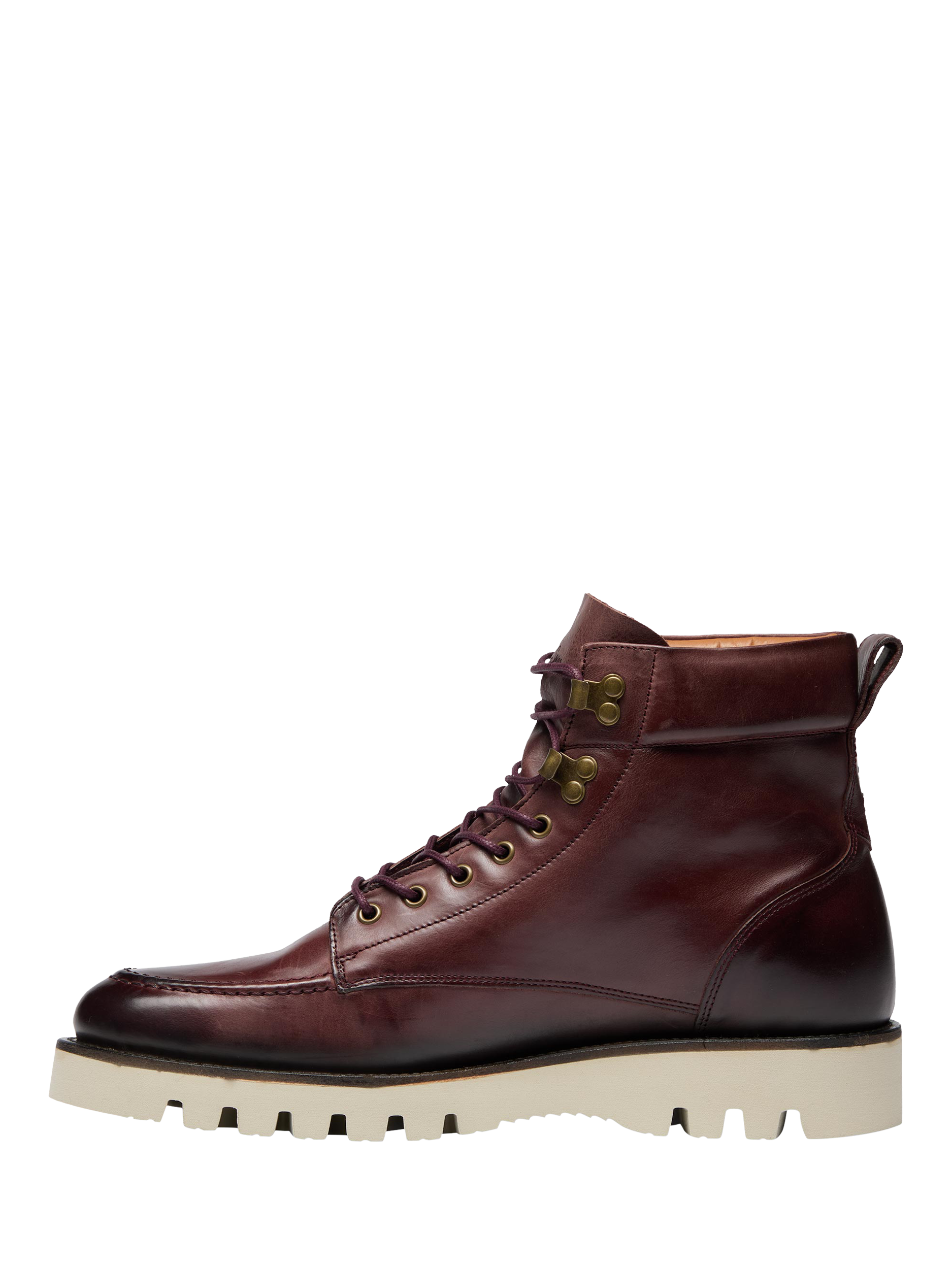 Product image 3 of 5, which shows Oliver Sweeney Bolhas Leather Work Boots, Burgundy, 7