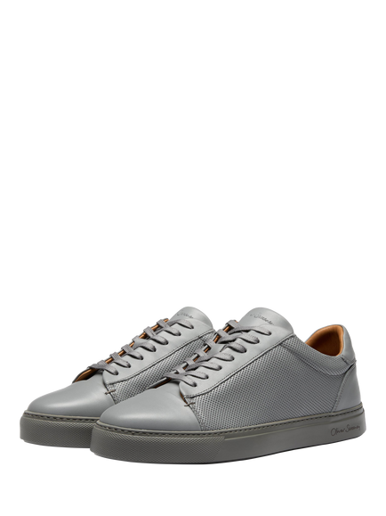 Oliver Sweeney Almada Leather Perforated Trainers - view 2, Grey
