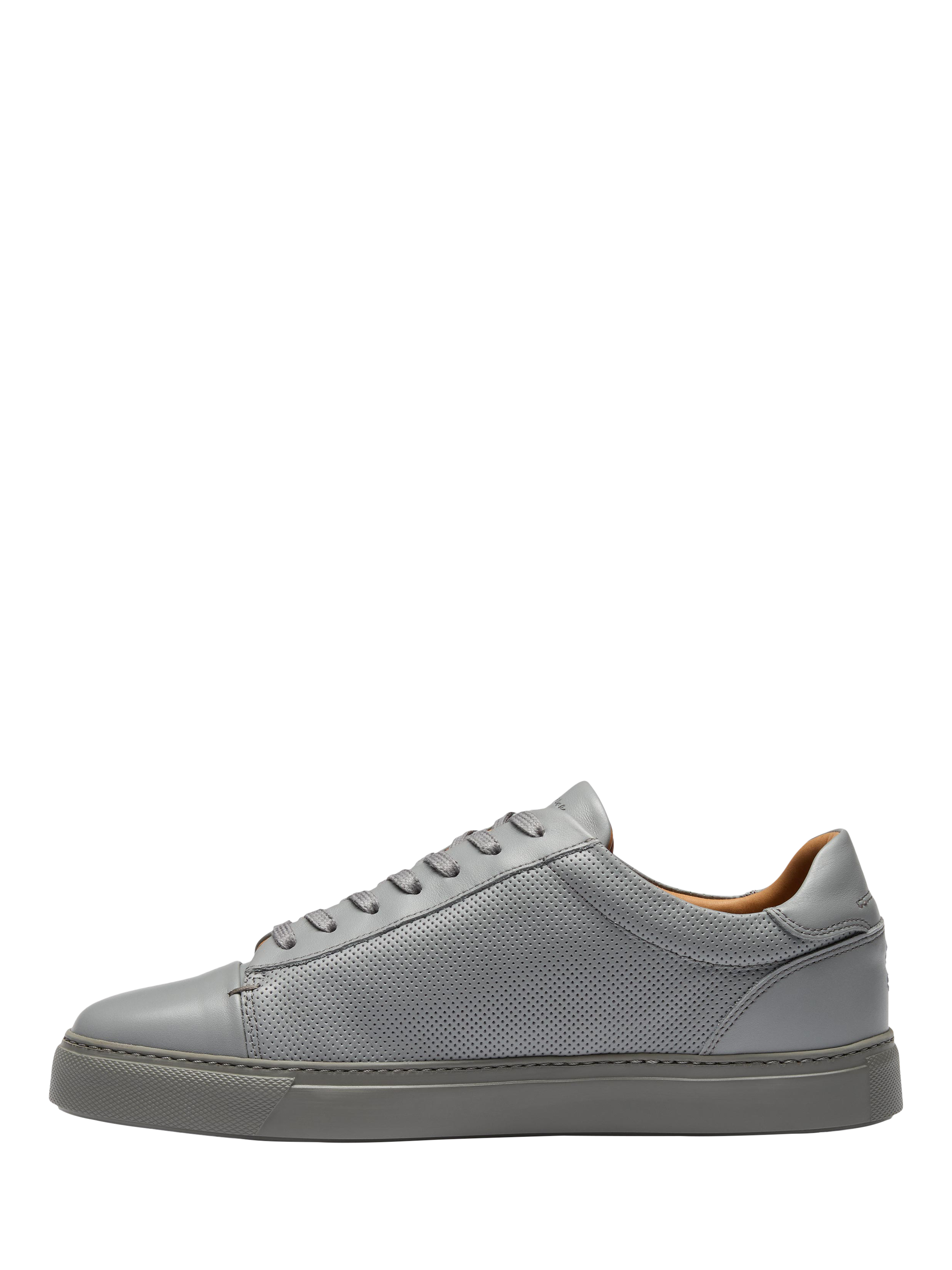 Product image 3 of 5, which shows Oliver Sweeney Almada Leather Perforated Trainers, Grey, 7