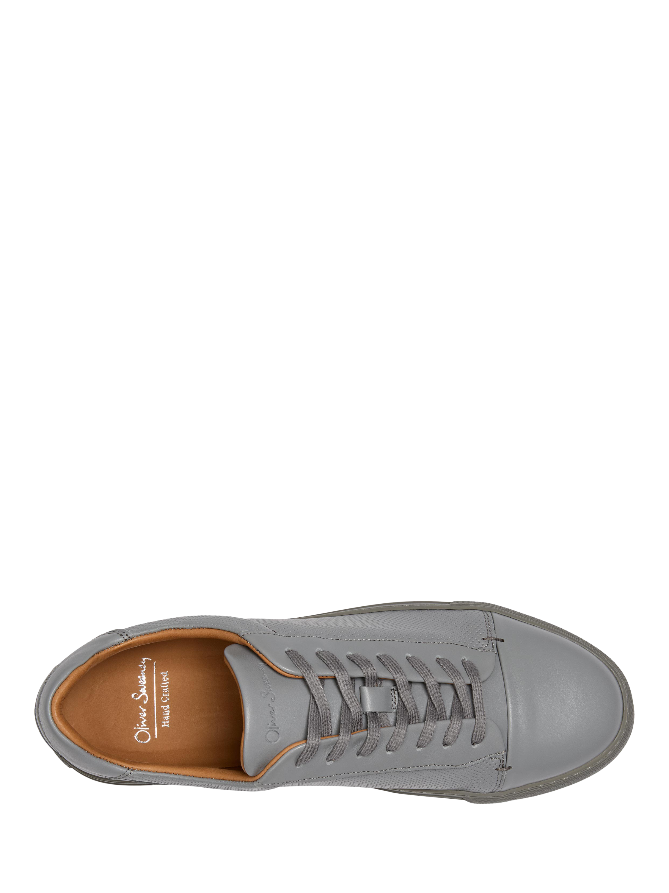 Product image 4 of 5, which shows Oliver Sweeney Almada Leather Perforated Trainers, Grey, 7