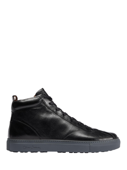 Oliver Sweeney Defeza Leather Lace-Up Trainers, Black