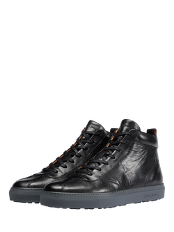 Oliver Sweeney Defeza Leather Lace-Up Trainers - view 2, Black