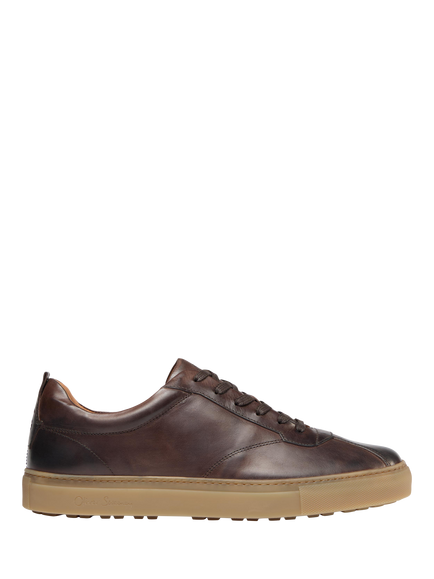 Oliver Sweeney Ermida Leather Lace-Up Trainers, Brown