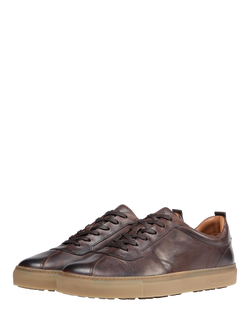 Oliver Sweeney Ermida Leather Lace-Up Trainers - view 2, Brown