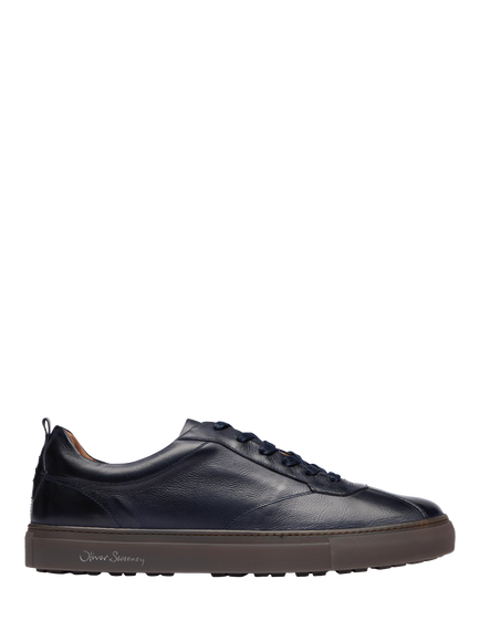 Oliver Sweeney Ermida Leather Lace-Up Trainers, Navy