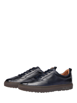 Oliver Sweeney Ermida Leather Lace-Up Trainers - view 2, Navy