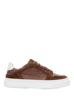 Oliver Sweeney Serta Leather & Suede Lace-Up Trainers, Brown