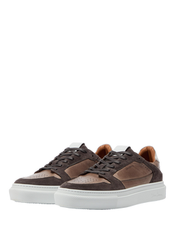 Oliver Sweeney Serta Leather & Suede Lace-Up Trainers - view 2, Grey