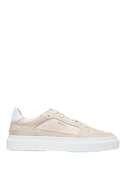 Oliver Sweeney Serta Leather & Suede Lace-Up Trainers, Off White