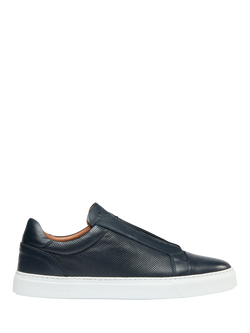 Oliver Sweeney Valezim Leather Slip-On Trainers, Navy, Navy