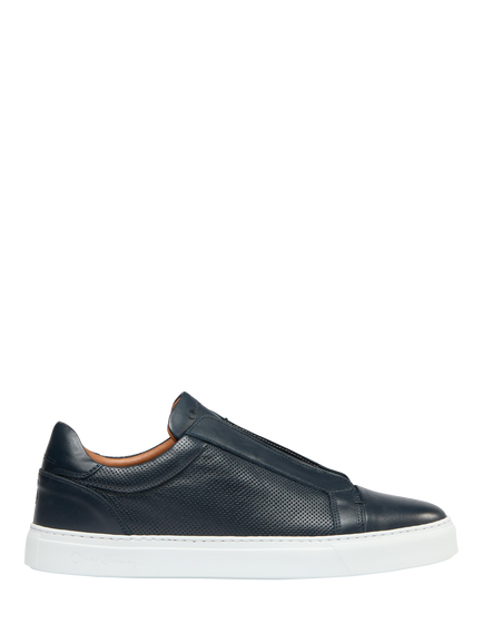 Oliver Sweeney Valezim Leather Slip-On Trainers, Navy, Navy