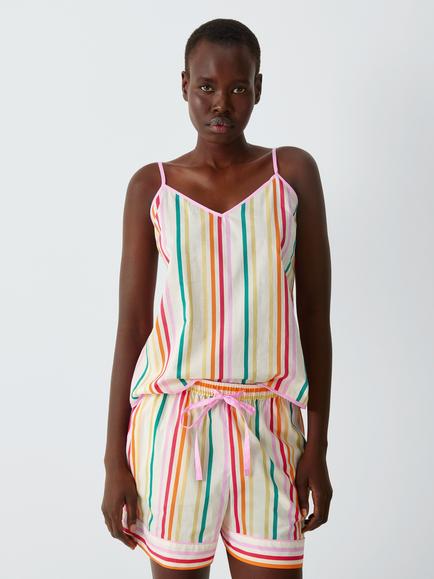 John Lewis Stripe Camisole Pyjama Top, Multi Stripe, Multi Stripe