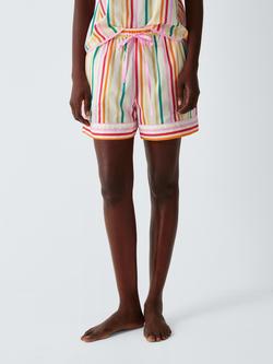 John Lewis Stripe Pyjama Shorts, Multi Stripe, Multi Stripe