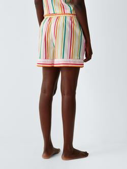John Lewis Stripe Pyjama Shorts, Multi Stripe - view 2, Multi Stripe