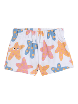 Stella McCartney Baby Cotton Starfish Shorts, White/Multi, White/Multi